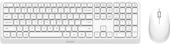 Philips SPT6307W/34 Tastiera + Mouse Wireless QWERTY Inglese (Bianco)
