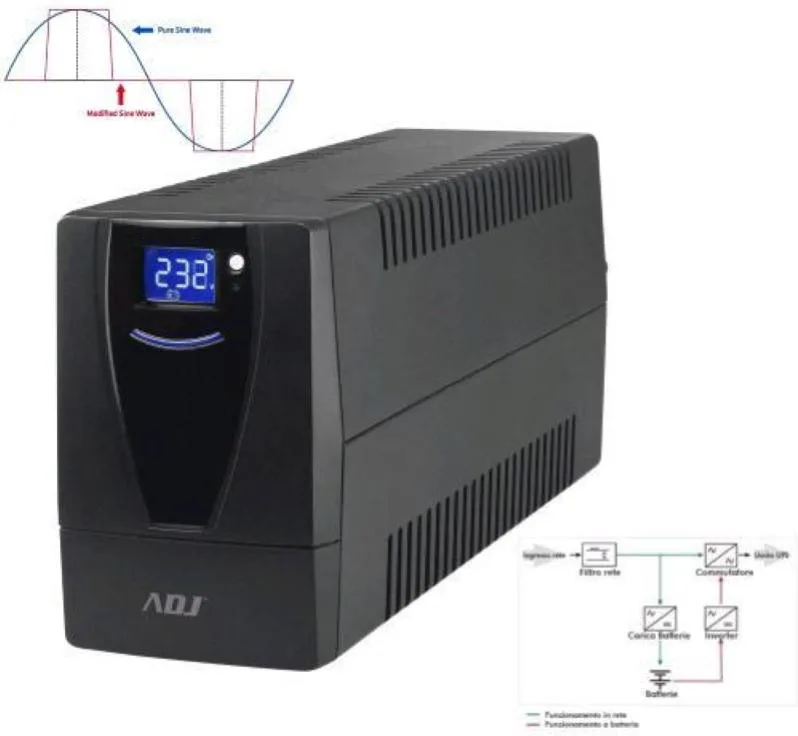 Adj RJ11 Gruppo di Continuità 2100 VA (Nero)