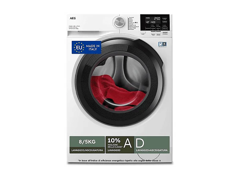 AEG LWR7G856OB Lavasciuga 8 KG 1600 Giri/min Classe D (Bianco)