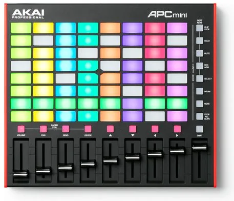 Akai APCMINI2 APC Mini MK2 Controller MIDI USB 64 Pad RGB Lancio Clip Ableton Live Lite 9 Fader colore Nero