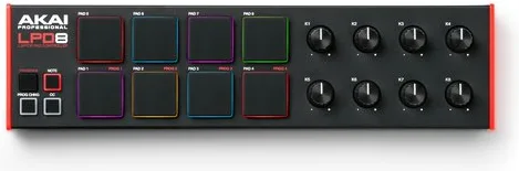 Akai Professional LPD8 MKII controller MIDI USB 8 pad sensibili alla velocita' RGB 8 potenziometri rotativi portatile nero
