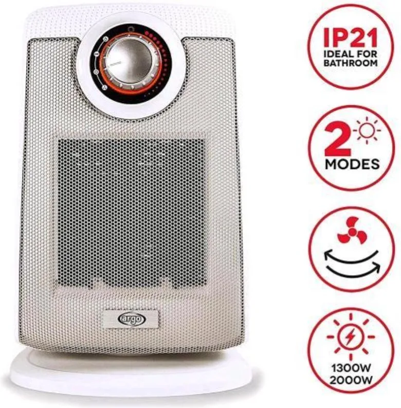 Argo IP21 Termoventilatore 2000 W (Grigio)