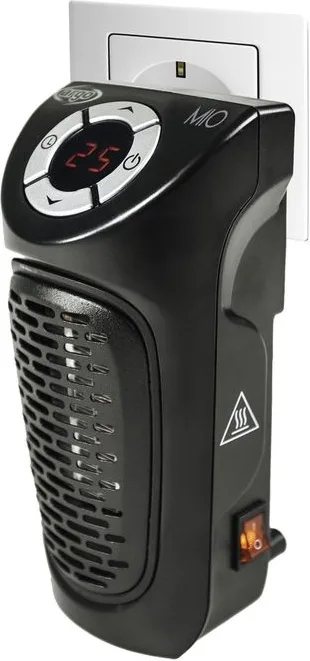 Argo MIO Termoventilatore Ceramico a Infrarossi 350 W da Parete Display LED Timer 12 h colore Nero