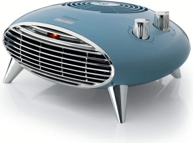 Ariete 8211-05 Vintage Termoventilatore da Tavolo 2000W 2 Velocita' Termostato Regolabile Funzione Ventilazione colore Celeste