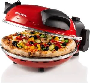 Ariete 909 Forno Pizza - Pizza in 4 minuti - Piastra in pietra refrattaria con trattamento antiaderente - Temperatura max 400° - 1200 Watt - Timer 30’