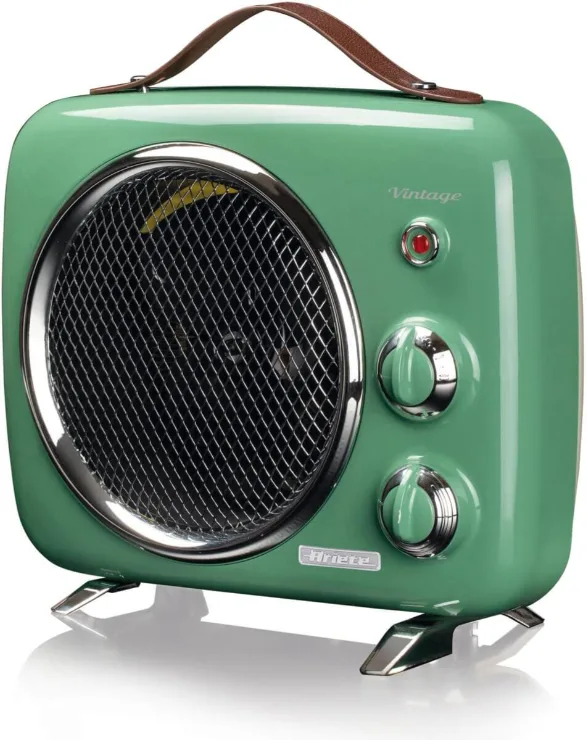 Ariete Termoventilatore Vintage, Freddo e Caldo, Termostato regolabile, Maniglia per facile trasporto, 2000 W, Verde