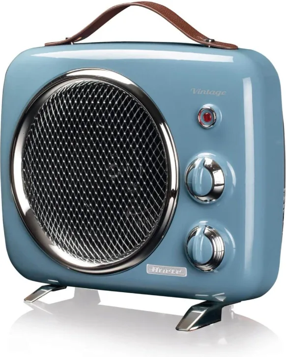 Ariete Termoventilatore Vintage, Freddo e Caldo, Termostato regolabile, Maniglia per facile trasporto, 2000 W, Celeste