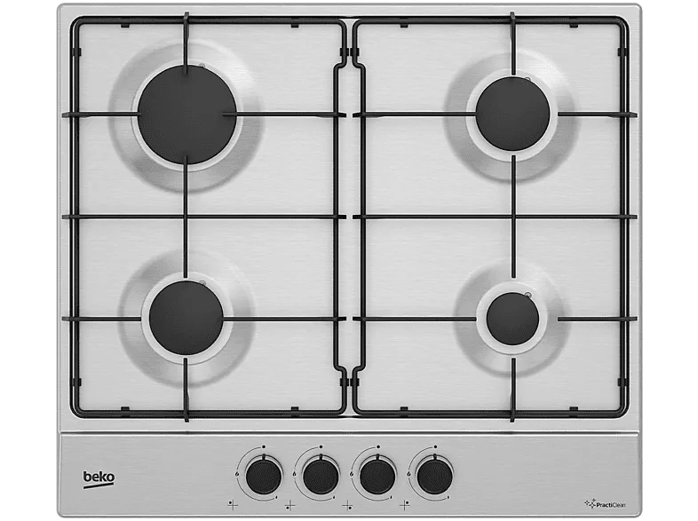 Beko HIAG64223SXE Piano Cottura a Gas 4 Fuochi 58 cm (Acciaio Inox)