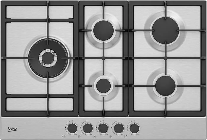 Beko HIAL75225SXE Piano Cottura a Gas 5 Fuochi 75 cm (Acciaio Inox)