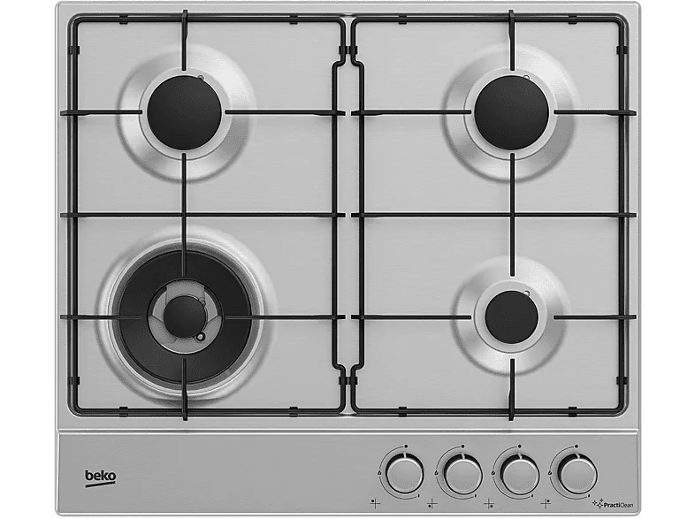 Beko HIAW64224SXE Piano Cottura a Gas 4 Fuochi 58 cm (Acciaio Inox)