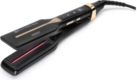 Bellissima Imetec Absolute, Piastra per capelli professionale con piastre 4XL, Infrarossi e tecnologia a ioni, Controllo del calore, Rivestimento in ceramica e cheratina, 4 Temperature, Beauty bag