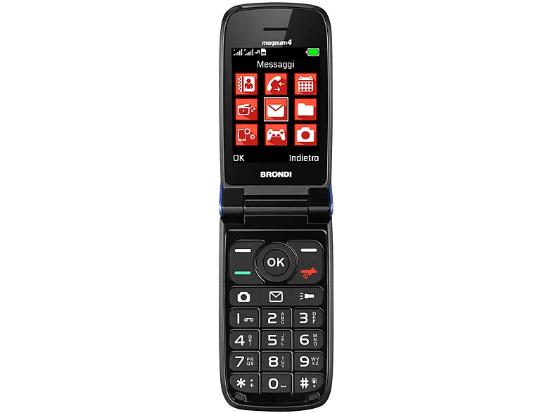 Brondi Chi Parla 10278013 Magnum 4 Telefono Cellulare Clamshell Dual SIM 2.8'' 800 mAh Tastiera Fisica Retroilluminata Flip Attivo colore Blu Viola