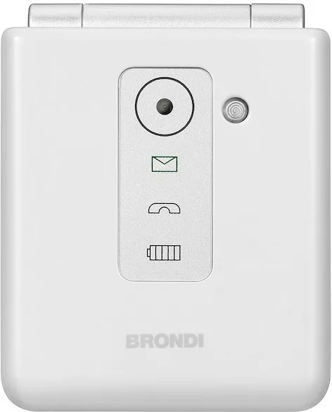 BRONDI FLIPPER Flipper Telefono Cellulare Senior Dual SIM Display 2.4'' Batteria 800 mAh colore WhiteMetal