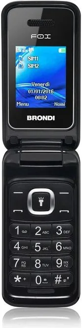 Brondi Fox Telefono Cellulare Senior Flip Dual SIM Display 1.77'' Tasto SOS Radio FM Bluetooth 1.3 MP colore Nero