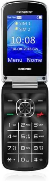 Brondi President cellulare basico dual sim display 3 pollici fotocamera 1.3 mp nero