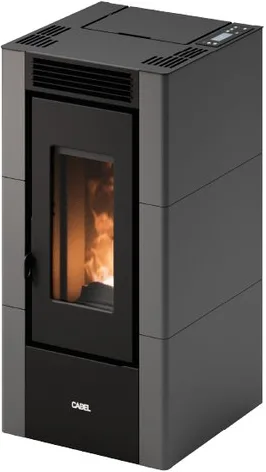 Cadel stufa a pellet Cristal 6 T1, 5.5 kw, colore antracite, riscaldamento domestico