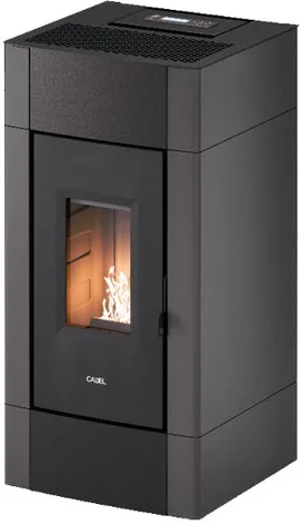 Cadel Stufa a Pellet Ventilata Cristal 9 Grigio Rosso Bianco Acciaio