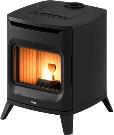 Cadel Stufa a Pellet Ventilata Hublot 6 Up-Twin 6 kW Ghisa Camera Stagna