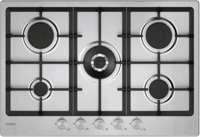 Candy CHG74WTX Piano Cottura a Gas 5 Fuochi 75 cm (Acciaio Inox)