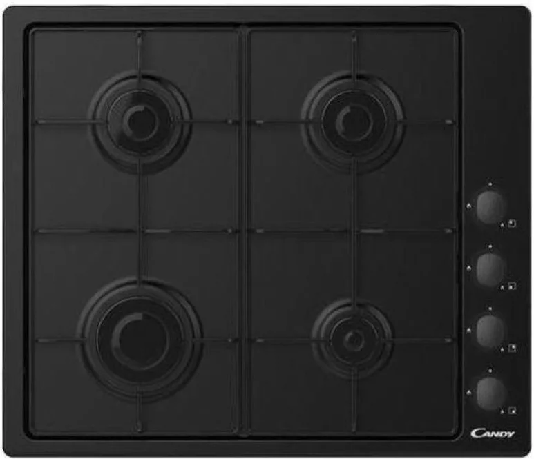 Candy Chw 6 Lbb Piano Cottura a Gas 4 Fuochi 60 cm (Nero)
