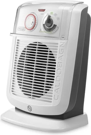 De'Longhi HBC3052T Termoventilatore Caldobagno 2200W Timer 24H ECO SILENCE IP21 Protezione Antigelo colore Bianco