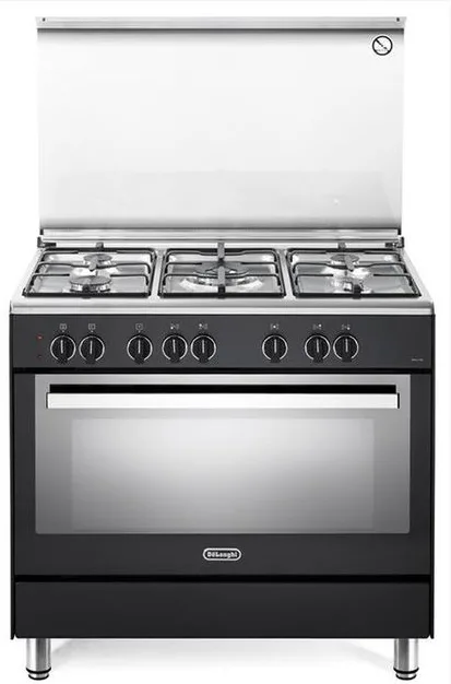 De'Longhi PEMA 96 SG Cucina Piano Gas 5 Fuochi Forno Elettrico 87 L Classe A (90x60x90 cm) colore Nero