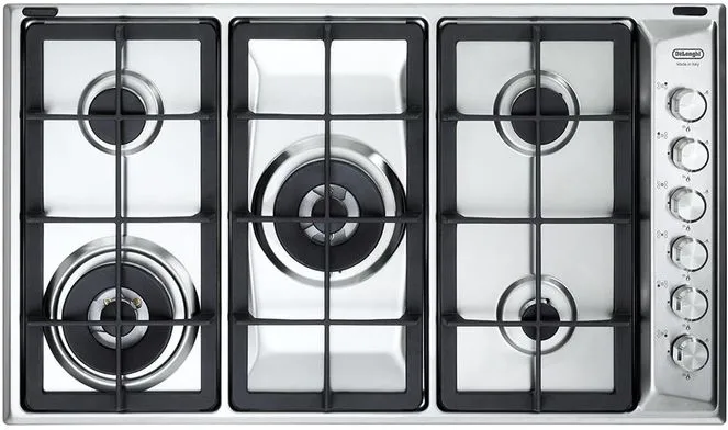 De'Longhi Pli 59D Ghd Piano Cottura a Gas 5 Fuochi 86 cm (Acciaio Inox)