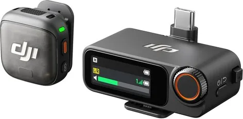 DJI MIC 3 (1 TX+1 RX) Microfono Wireless Lavalier 32-bit Float SNR 72 dB Portata 400 m Bluetooth 5.4 colore Nero