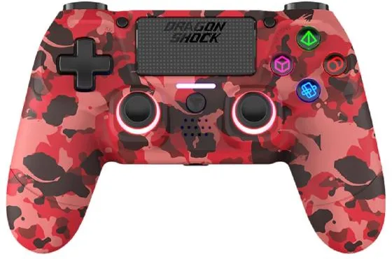 Dragonshock DSCPS4-RC Mizar Gamepad Wireless Bluetooth per PlayStation 4 Touchpad Analogico 620 mAh colore Mimetico Rosso