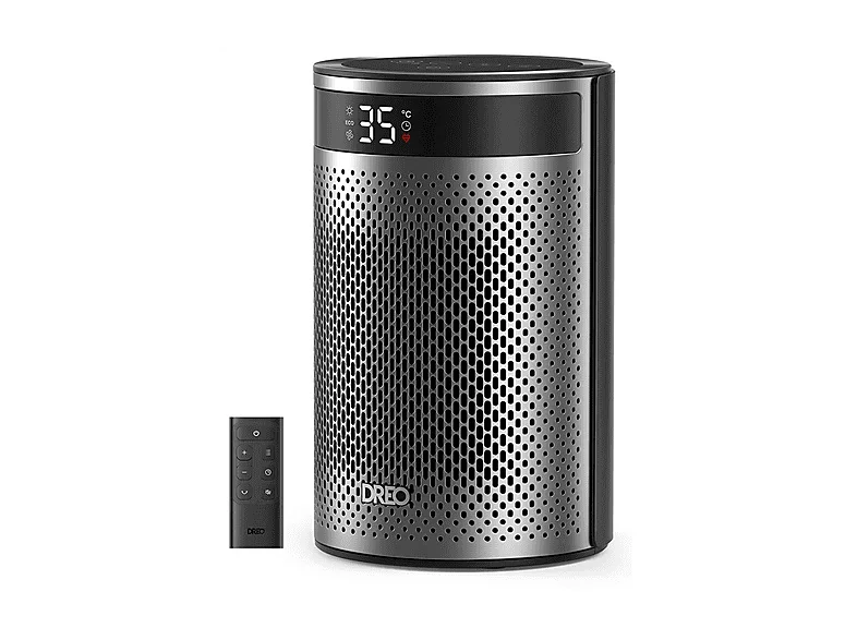 Dreo DR-HSH030 Termoventilatore Ceramico Atom 416 1500W Riscaldatore Elettrico Ambiente Nero-Argento