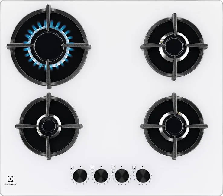 Electrolux EGG64272W Piano Cottura a Gas 4 Fuochi 59 cm (Bianco)