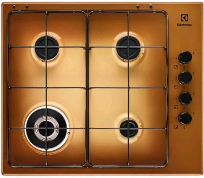 ELECTROLUX EGS6414T PIANO COTTURA GAS, 4 zone di cottura, dimensioni: L 59,4 cm, P 51 piano in Acciaio, Terra Francia