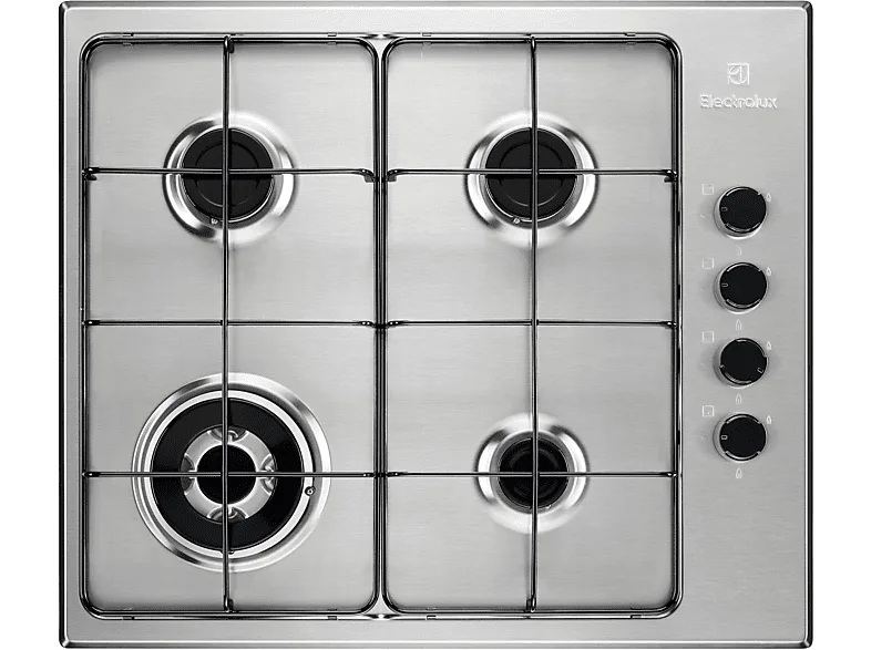 Electrolux EGS6414X Piano Cottura a Gas 4 Fuochi 60 cm (Acciaio Inox)