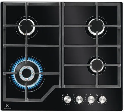 Electrolux KGG64362K Piano Cottura a Gas 4 Fuochi 59 cm (Nero)