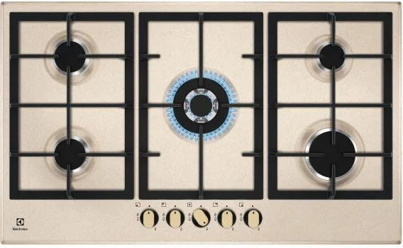 Electrolux KGS9536RS Piano Cottura a Gas 5 Fuochi 90 cm (Sabbia)