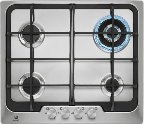 Electrolux PX640UOV Piano Cottura a Gas 4 Fuochi 60 cm (Acciaio Inox - Nero)