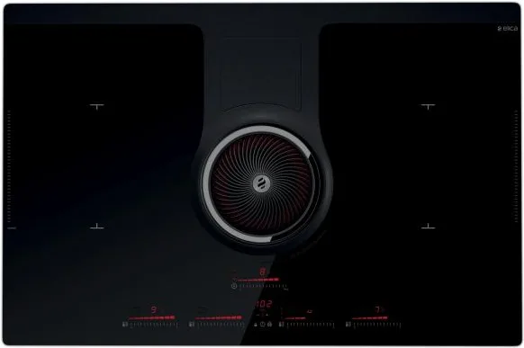 Elica NIKOLATESLABL/F/8 Piano Cottura a Induzione 4 Fuochi 83 cm (Nero)