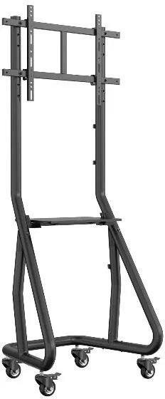 Equip 650608 Carrello Porta TV Heavy-Duty da 37'' a 80'' Portata Max 80 Kg VESA 600x400 Altezza Regolabile con Scaffale AV Gestione Cavi Sistema Antifurto colore Nero