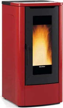 Extraflame 1284150 Teorema Plus Stufa a Pellet Potenza 3,5-12 kW Classe A+ Canalizzazione 2 Locali colore Bordeaux