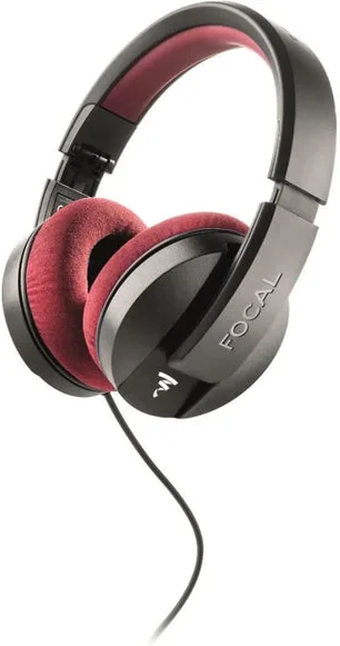 Focal Listen Professional Cuffia Monitor Studio Chiusa ripiegabile, Nero/Rosso