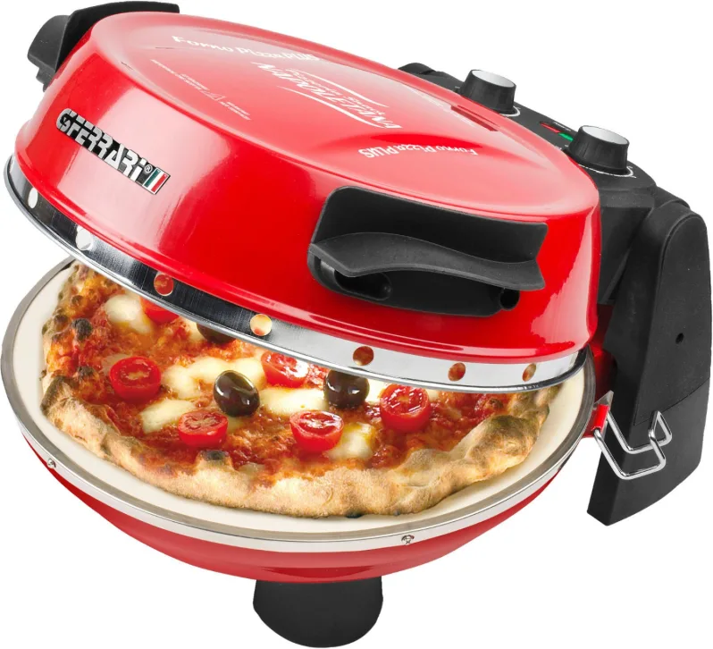 G3 Ferrari G1003202 Pizzeria Snack Napoletana Forno per Pizza EVO Doppia Pietra Refrattaria 31 cm 1200W Timer 5 min colore Rosso Nero
