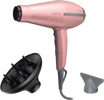 Ga.ma GH3319 Tempo 5D Sensi Asciugacapelli 2200 W Ceramica Ioni e Ozono 2 velocita' 3 temperature bocchetta e diffusore colore Rosa