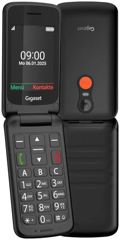 Gigaset GL595 Telefono Cellulare per Anziani Clamshell SIM singola IP44 Bluetooth Tasto SOS 2.8'' colore Nero