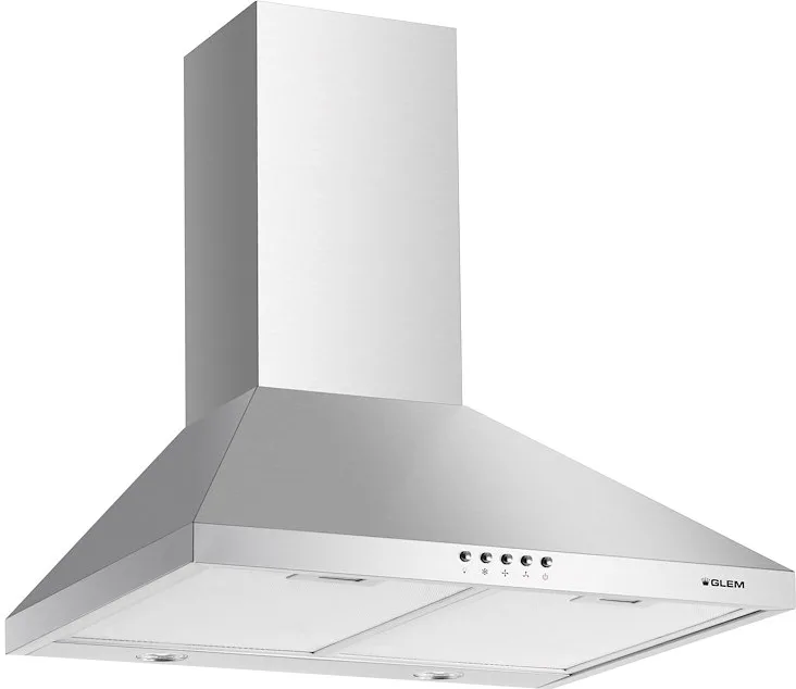 Glem Gas GHP663IX Cappa Aspirante a Parete 633 m³/h (Acciaio Inox)