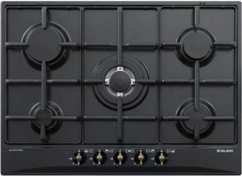 Glem Gas GT755AN Piano Cottura a Gas 5 Fuochi 70 cm (Antracite)