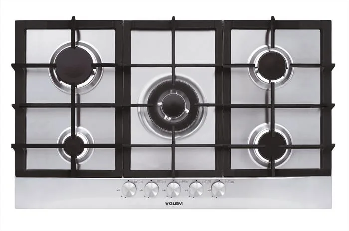 Glem Gas GT955HIX Piano Cottura a Gas 5 Fuochi 90 cm (Acciaio Inox)