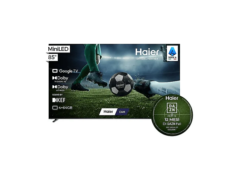 Haier H85M92FUX 4K Ultra HD Smart TV 85" (Nero)