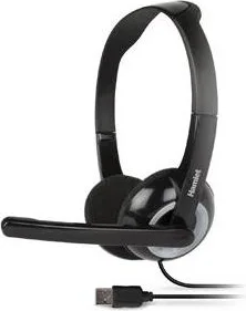 Hamlet HHEADMUS Smart Headset Cuffia PC Stereo con Microfono USB Plug and Play colore Nero
