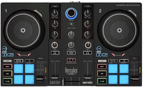Hercules controller DJ Inpulse 200 MK3 4781119 USB-C jog wheel tattili compatibile Serato DJ Lite e DJUCED uscite RCA e mini-jack