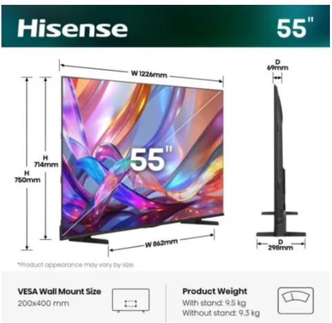 Hisense 55E79S 4K Ultra HD Smart TV 55" Wi-Fi (Nero)